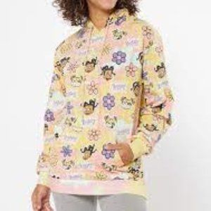 Nickelodeon Orange Tie Dye Floral Rugrats Print Hoodie Size L